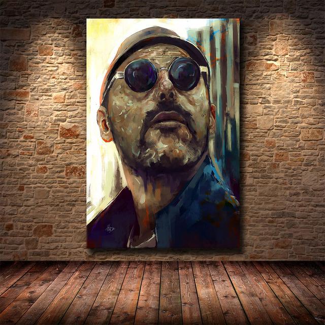 

«Убийца не слишком холодно» Леон черно-белые постеры с фильмами Современная гостиная спальня домашний бар Настенный декор фотографии холст картины 20x40cm Unframed