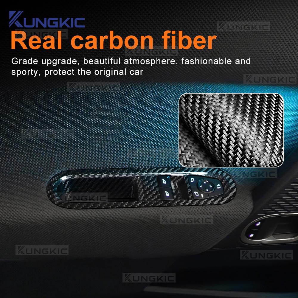 Carbon Fiber Car Door Window Switch Panel Cover for BMW MINI Cooper E J01 EV Electric SE 2024 2025 LHD RHD