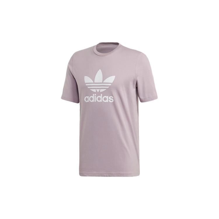 Men s adidas originals Chest Logo Sports Short Sleeve Pink Purple Gray T-Shirt ED4714 M