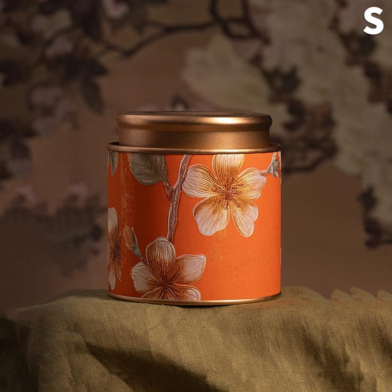 Kitchen Sealeds Canister Chinese Style Tea Box Convenient Exquisite Flower Prints Round Tea Tin Tea Storage Snacks Storage Box