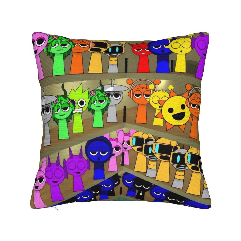 Sprunki Game Square Pillow Cases Cartoon Cushion Cover Fashion Polyester Decor Pillowcover for Car 45x45cm