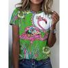 Fashion Flamingo 3D Print T-Shirts Women New Casual O-Neck Short Sleeve T Shirt Y2k Harajuku Oversized Tees Tops Female Clothing