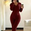 Damen 2-teilige Trainingsanzüge Reißverschluss Kapuzenpullover und Schlaghosen Gerippte Strick-Outfits Sexy Bodycon Workout-Trainingsanzüge