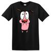 Cartoon Hund T-Shirt Niedlicher Ängstlicher Charakter Design Lustiges T-Shirt für Tierliebhaber
