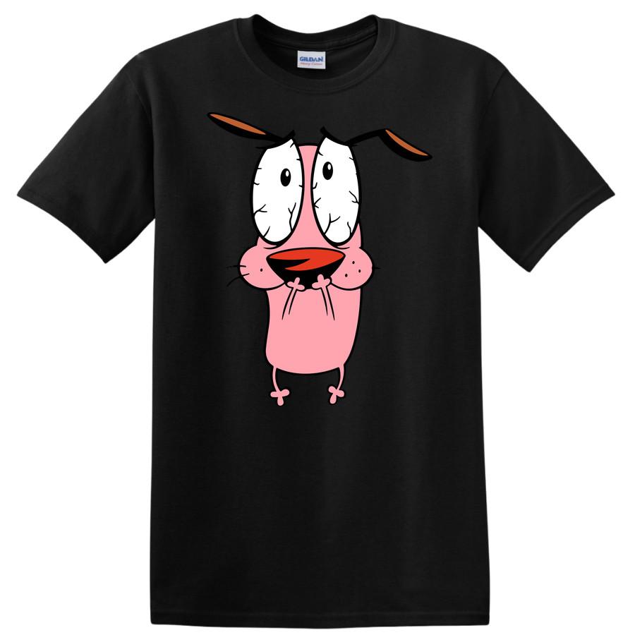 Cartoon Hund T-Shirt Niedlicher Ängstlicher Charakter Design Lustiges T-Shirt für Tierliebhaber