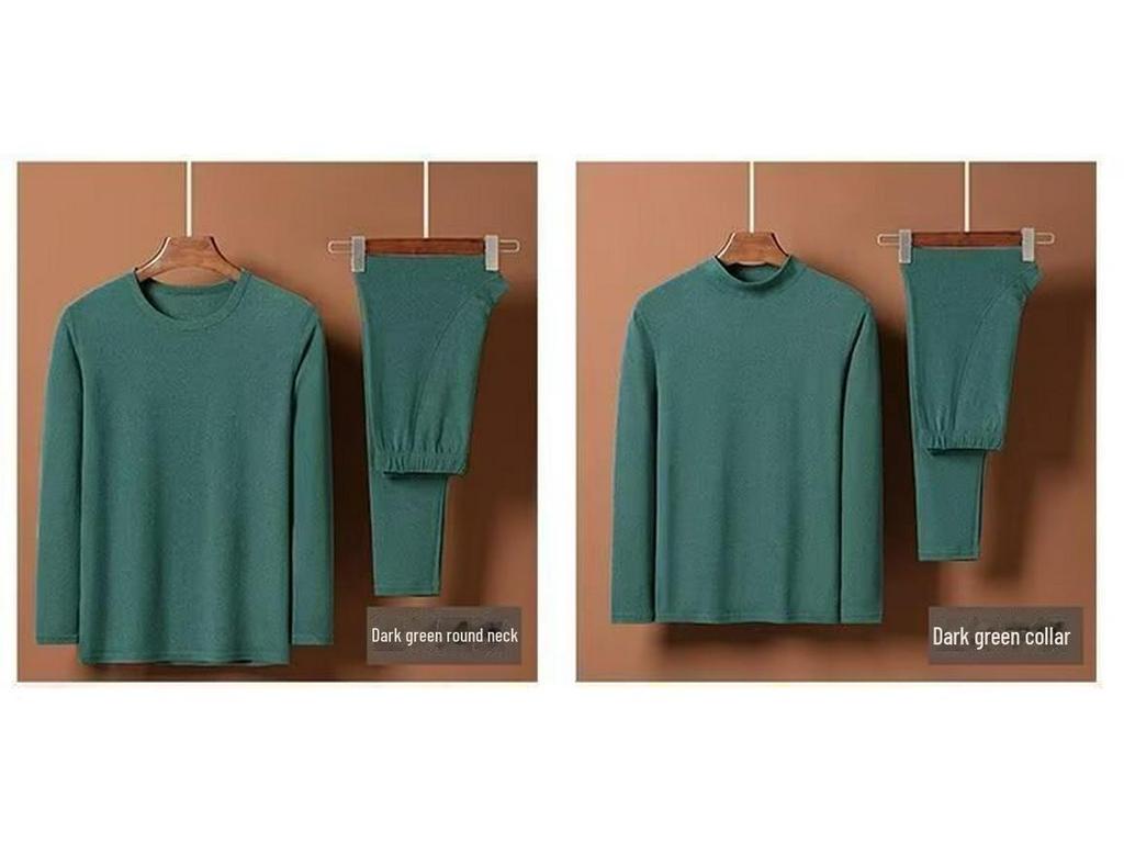 Men's Self-Heating Autumn/Winter Warm Base Layer Set: Breathable Cold-Proof Shirt & Leggings for Middle-Aged and Young