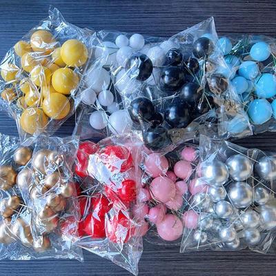 Cross-Border Cake Decoration: Metallic and Colored Ball Inserts for Birthday and Festival Desserts