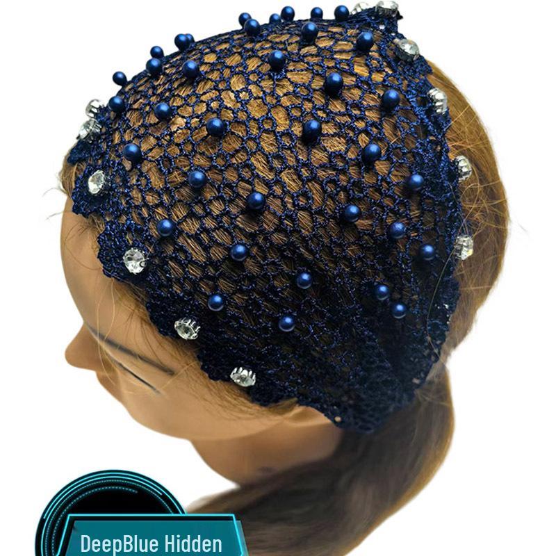 Wide-Brimmed Hollow Headband with Beads, Douyin Celebrity Style, Conceals White Hair, Versatile Headdress/Headscarf