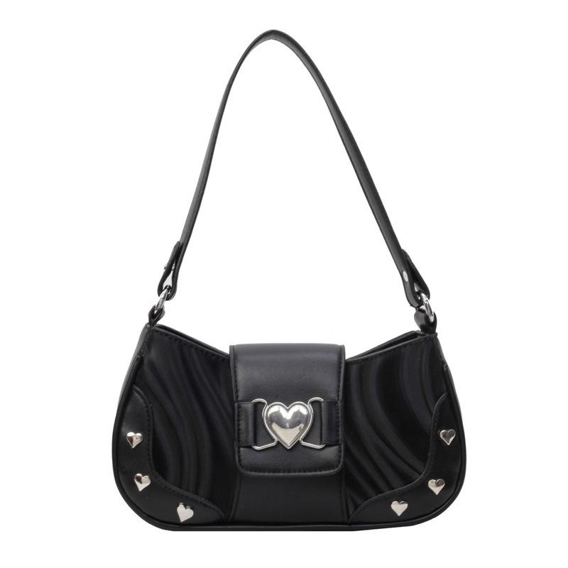 

2025 spring and summer new temperament light luxury shoulder bag women s Korean version rivet foreign style messenger bag fashionable versatile undera 24*7*13