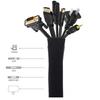 50cm Black Cable Organizer Zipper Type TV Computer Cable Sleeve Insulated Protective Office Cable Hidden Storage Management
