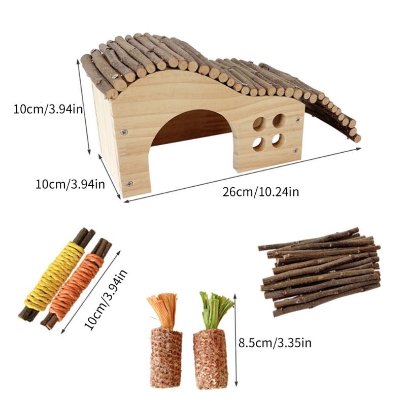 Hamster Chew Toy Cage House Toy Rattan Ball Biting Resistant Rabbit Toy for Small Animal Guinea Pigs Boredom Toy10PCS