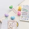 7pcs/lot Coloful Heart Paper Clip Decorative Bookmark Binder File Clips School Office Stationery Accessories