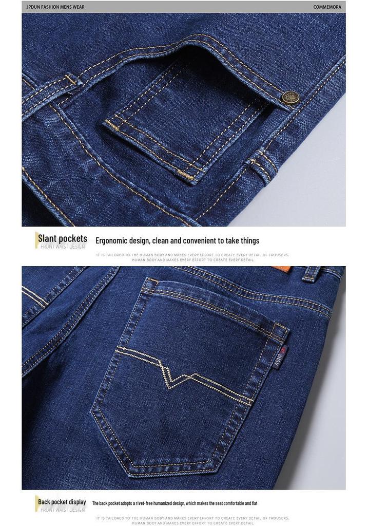 Men's Autumn Loose Straight-Leg Jeans - Trendy Mid-Waist Non-Stretch Versatile Pants