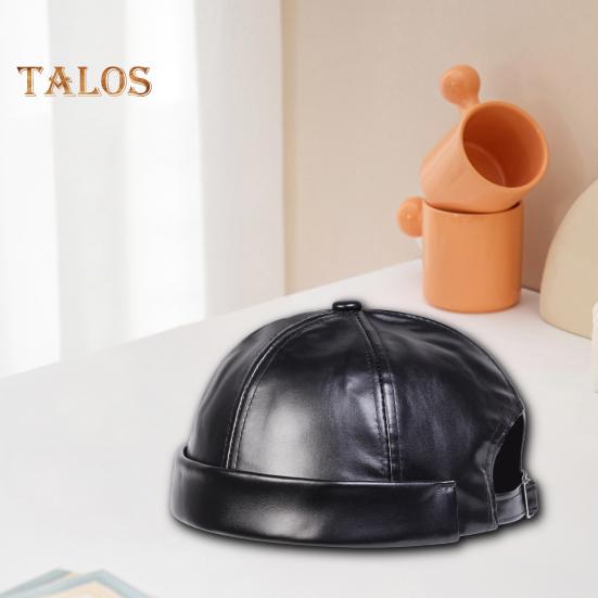 Klobouk Dome Velký Obvod Hlavy Elastický Klobouk Lebka Prodyšný Měkký Pohodlný Jednobarevný Faux Kůže Klobouk pro Muže ve Středním Věku