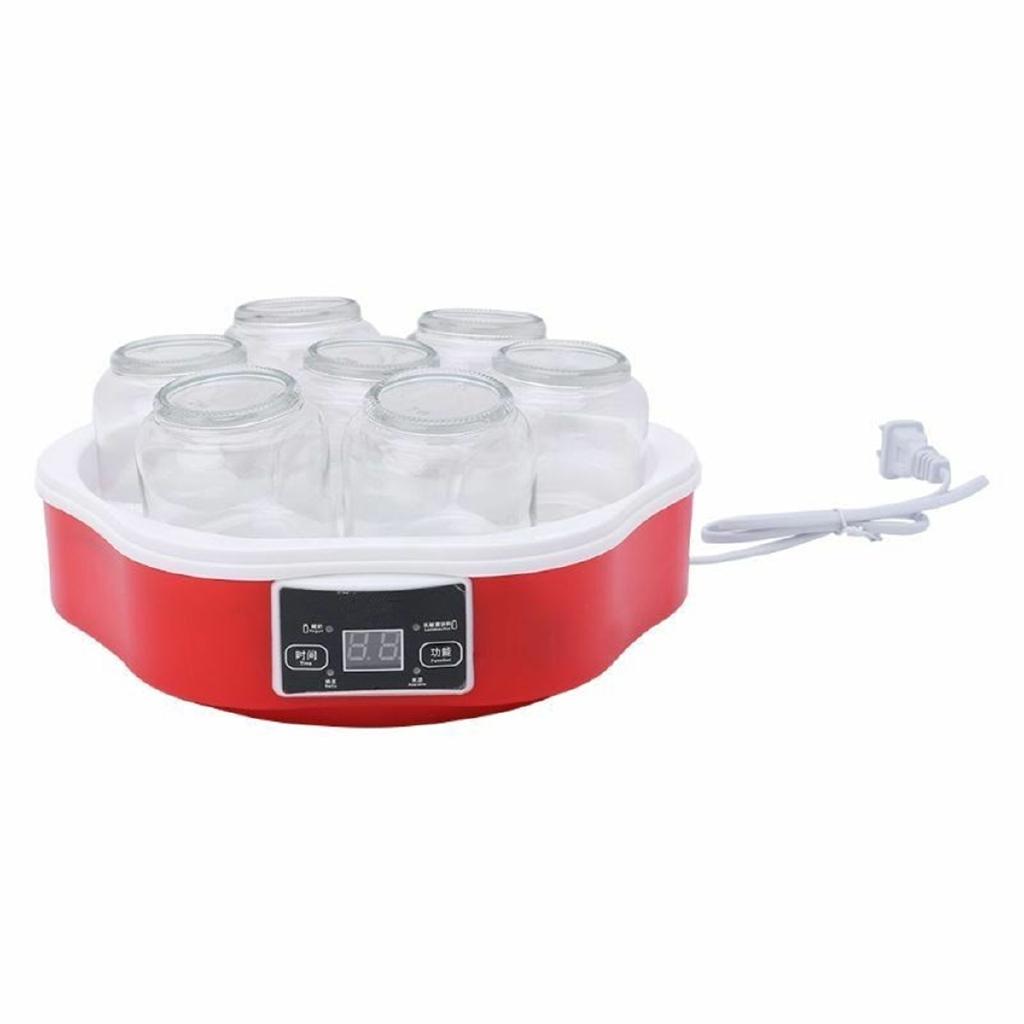 15W Automatic Smart Touchs Screen DIY Yogurt Machine 220V Electric Automatic Yogurt Maker With Timer 7 Glass Jars Container
