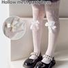 Fashion Fishnet Leggings for Girls Large Bowknot Tights Hollowout Stockings Kids Pantyhose for Summer Spring Dresses