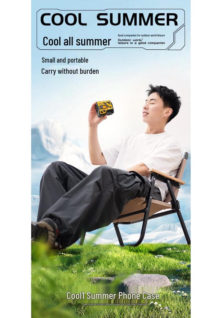 Portable Waist Clip-On Cooling Fan with Power Bank for Outdoor Use