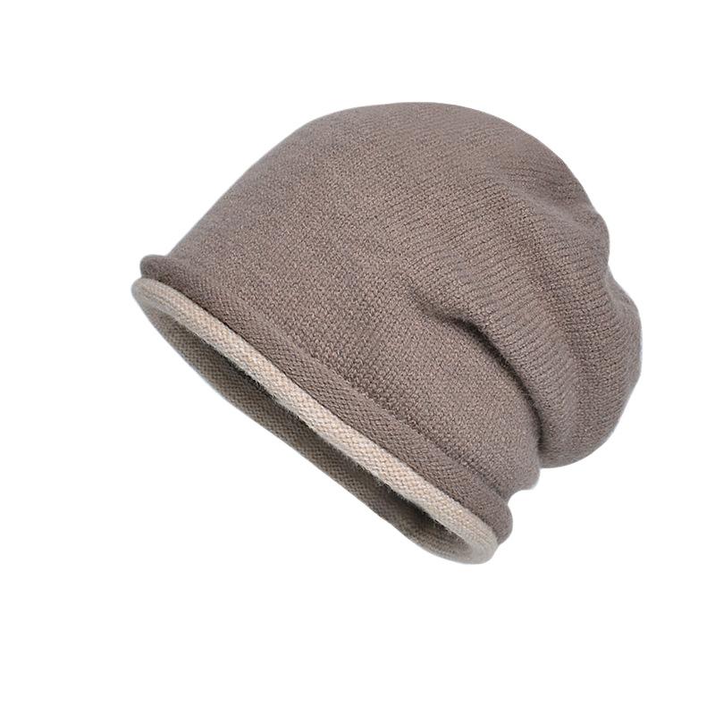 Autumn and winter knitted stacking hat warm ear protector pullover hat children cold hat European and American big head circumference confinement hat