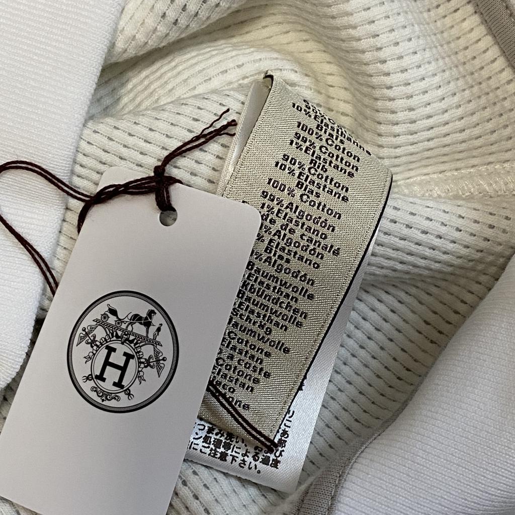 Used HERMESsweat white/gray cotton/Polyurethane mens