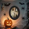 Spooky Aesthetic Room Decor Halloween Wooden Door Hanging Sign, Oval Gothic Black Cat Ghost Wall Plaque, Retro Vintage Home Waterproof Art for