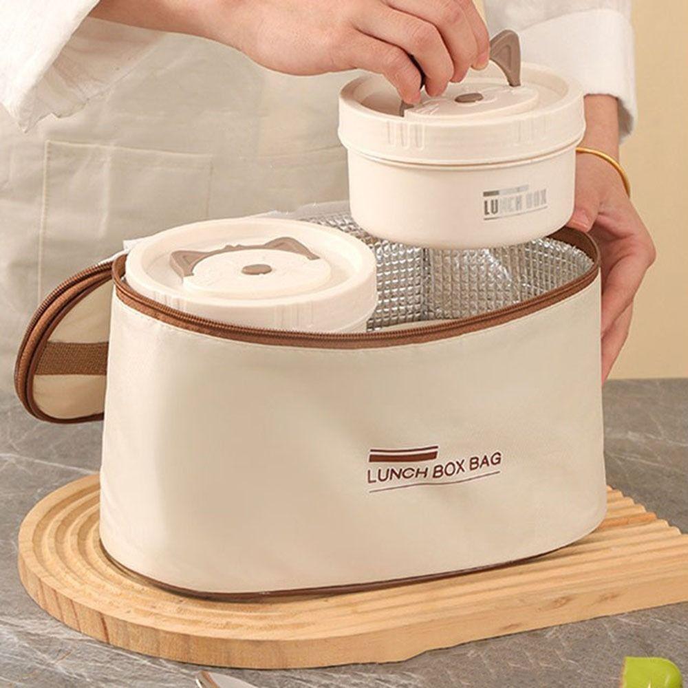 Round Heat Preservation Lunch Box Stainless Steel Fresh-keeping Box Thermal Lunch Box  Camping