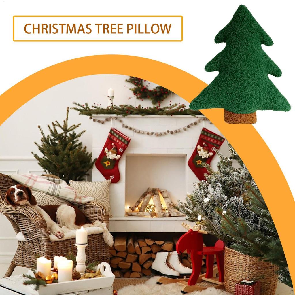 Christmas Throw Pillows Tree Plush Pillows Decorative Cushion Back Cushion Christmas Decorations for Holiday Living Room Sofa