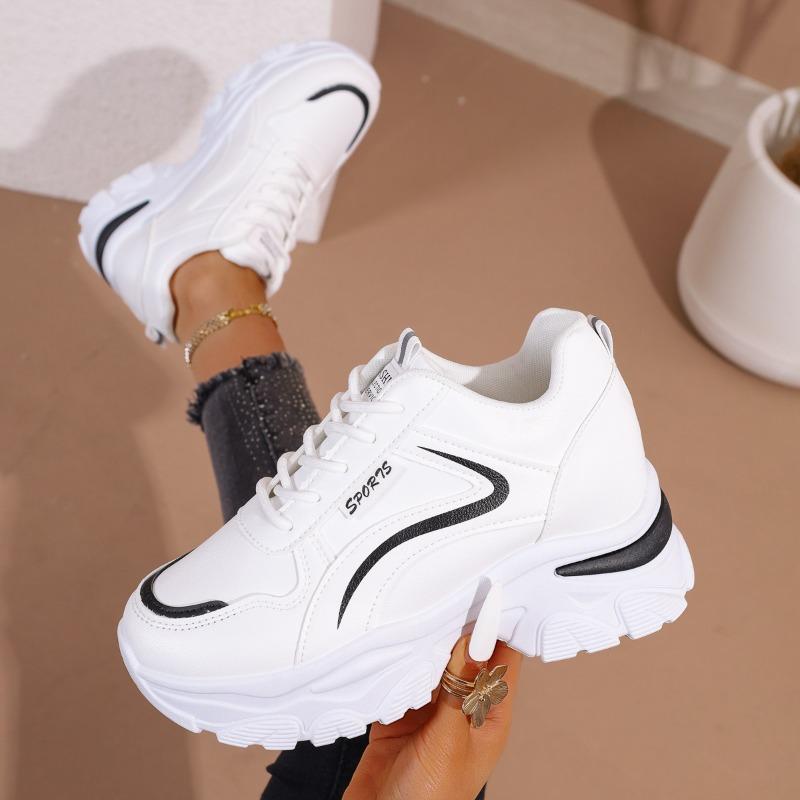 Women's Inner Height-increasing Sneakers, Women's New Casual Small White Shoes, Thick-soled Color-blocked Versatile Fashion Dad Shoes
