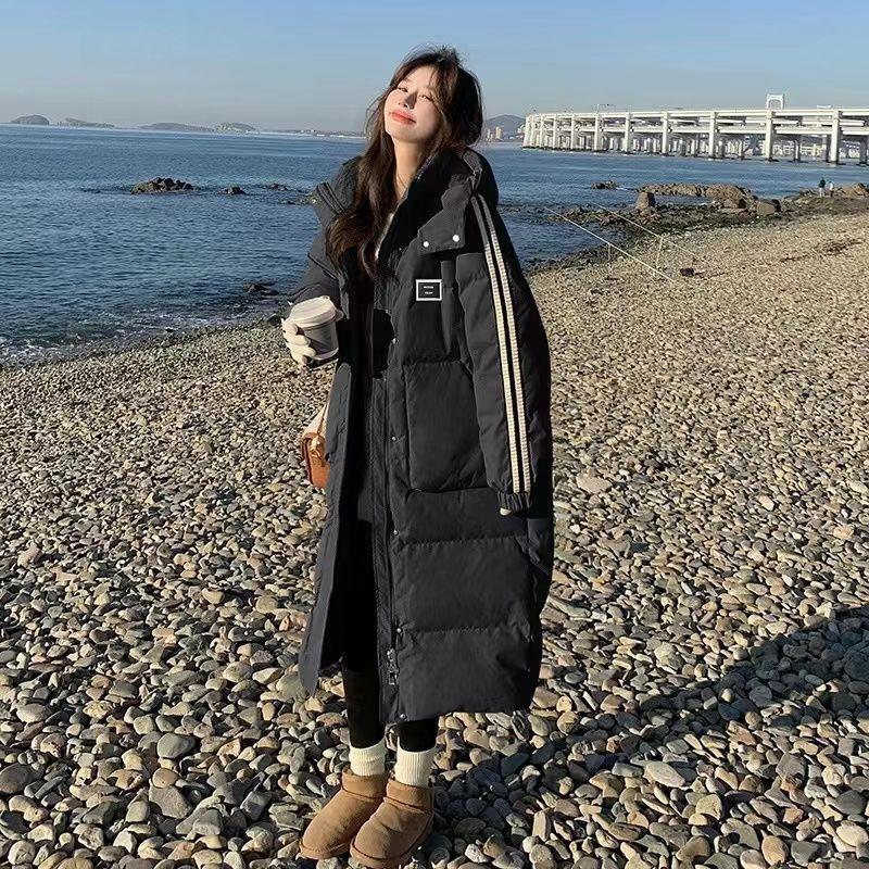 Stay Warm and Look Fashionable with The Knee-length Cotton Padded Down Coat for Women