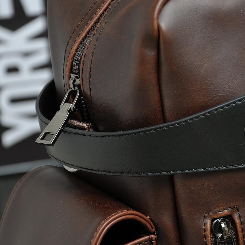 Herren Crazy Horse Leder Koreanische Freizeittasche Schultertasche Messenger Bag Handtasche Große Reisetasche Trendy Herrentasche