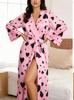 1011 Robe Bathrobe Women's Summer Coat Dressing Gown Loungewear Pajamas Casual Nightgown
