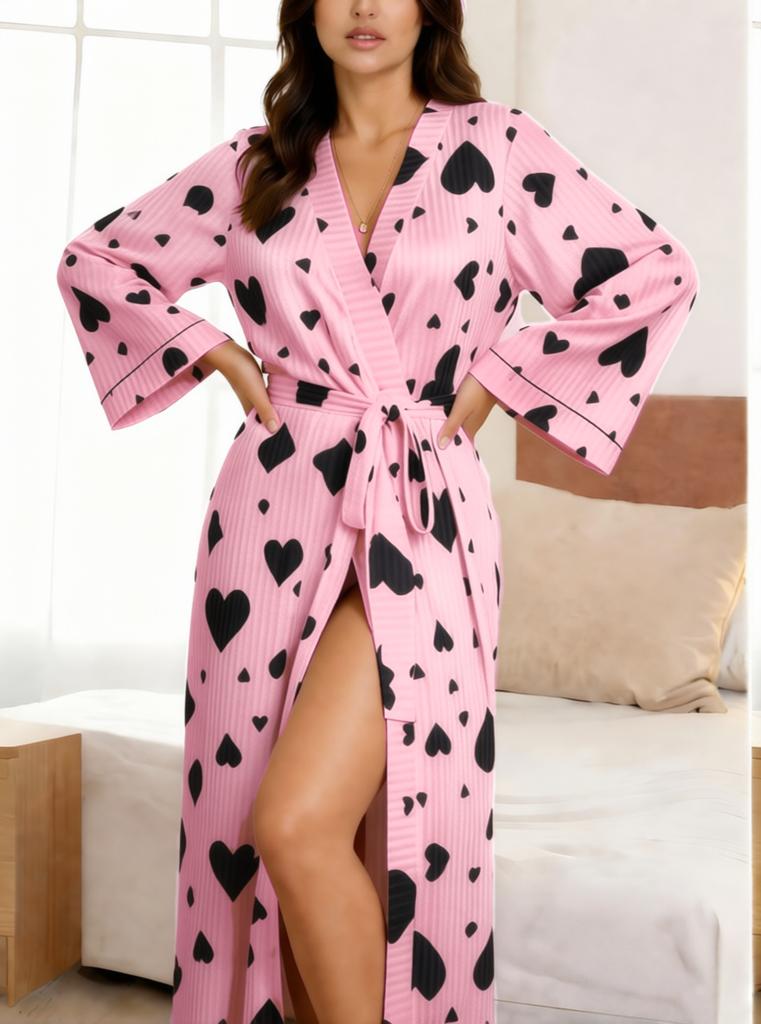 1011 Robe Bathrobe Women's Summer Coat Dressing Gown Loungewear Pajamas Casual Nightgown