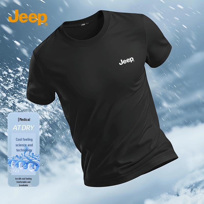 JEEP Men s Summer Ice Silk Quick-Dry Sport T-Shirt 4XL