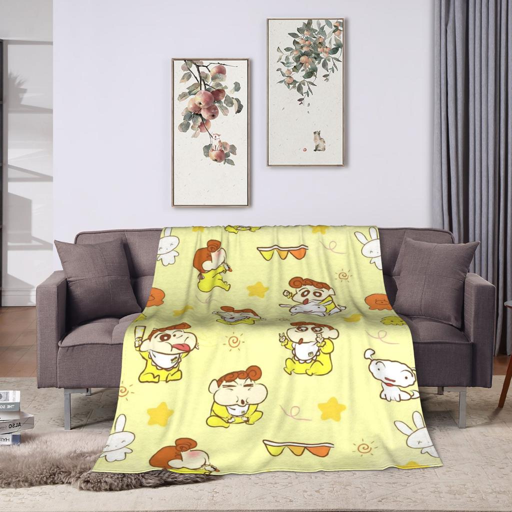 Crayons Shin Chans Anime Blanket Flannel Spring Autumn Multi-function Ultra-Soft Throw Blanket for Home Car Rug Piece