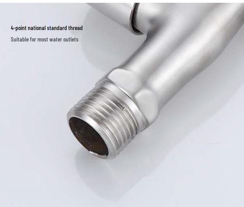 304 Stainless Steel Anti-Freeze Cold Resistant Outdoor Faucet with 4/6-Point Nozzle for Washing Machine