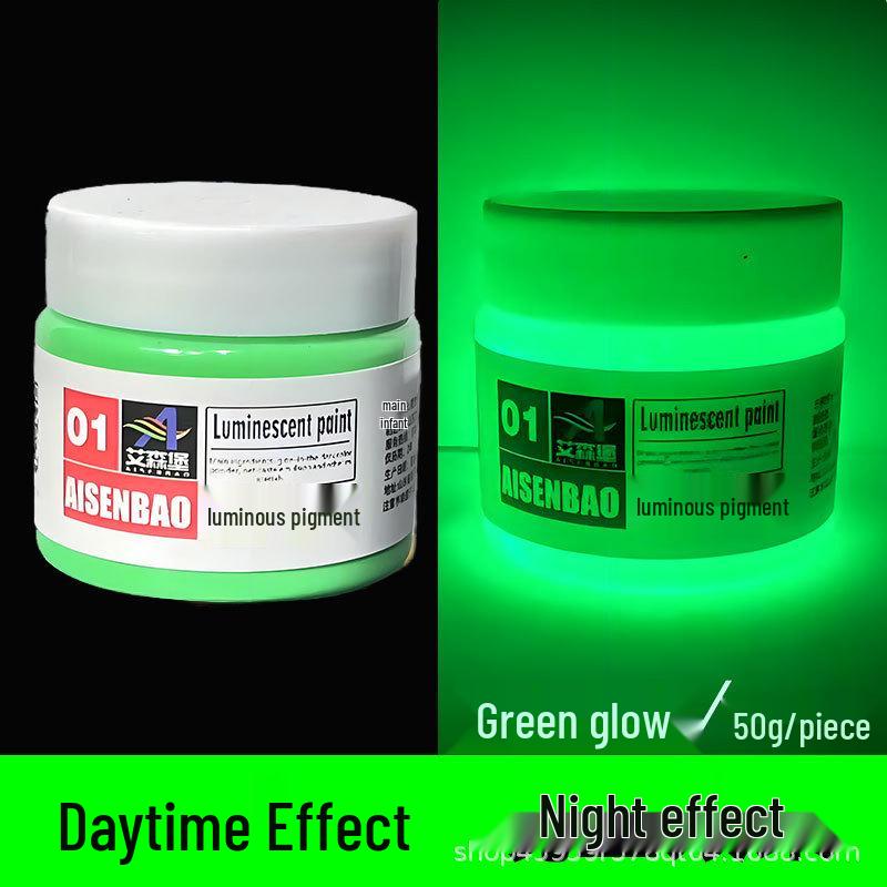 Fluoreszierendes wasserdichtes leuchtendes Pigment Acrylfarbe für DIY-Textilbeschichtung 50g grün