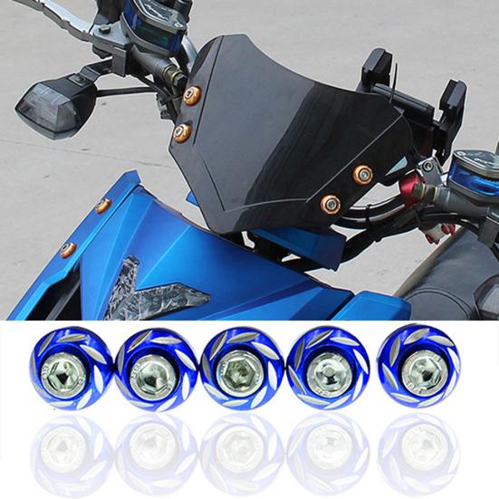 5Pcs/Set 6mm Aluminum Alloy Universal Licecse Plate Frame Motorcycle Screw Bolt