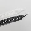 Elastic Lace Ribbon Shoelaces for Ballet Flats and German Trainers, Black & White Silk Cord, 1 Pair