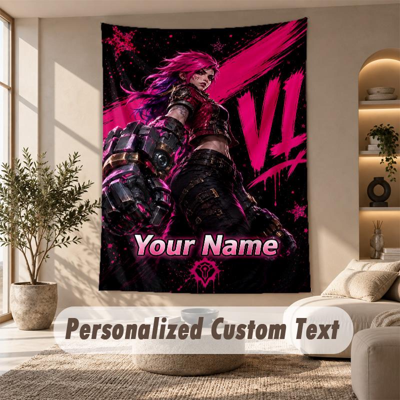 Tapestry Custom Name Text, Wall Hanging Tapestry Home Room DecorLeague of Legends