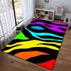Colorful Zebra Striped Pattern Carpet for Living Room or Bedroom Decor Suitable for use as an anti-slip for living room bedroom sofas