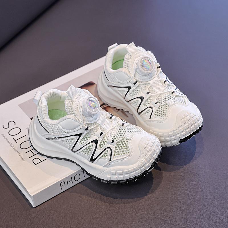 

Children s Summer Rotating Button Sneakers2026New girls sweet college-style casual shoes and boys running shoes 26-30Code one hand5Double белый