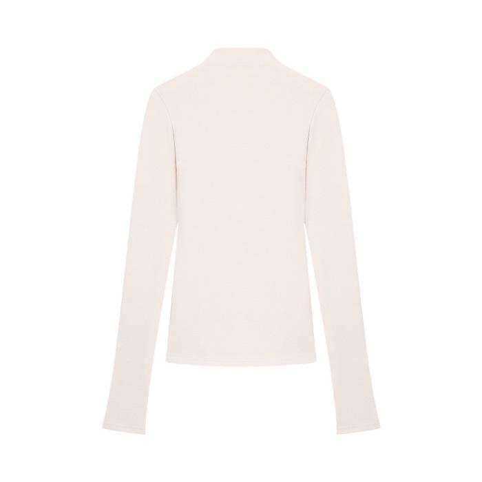 

Women s Round Neck Slim-Fit Long Sleeve White Thermal Top for Fall/Winter Large абрикосовый