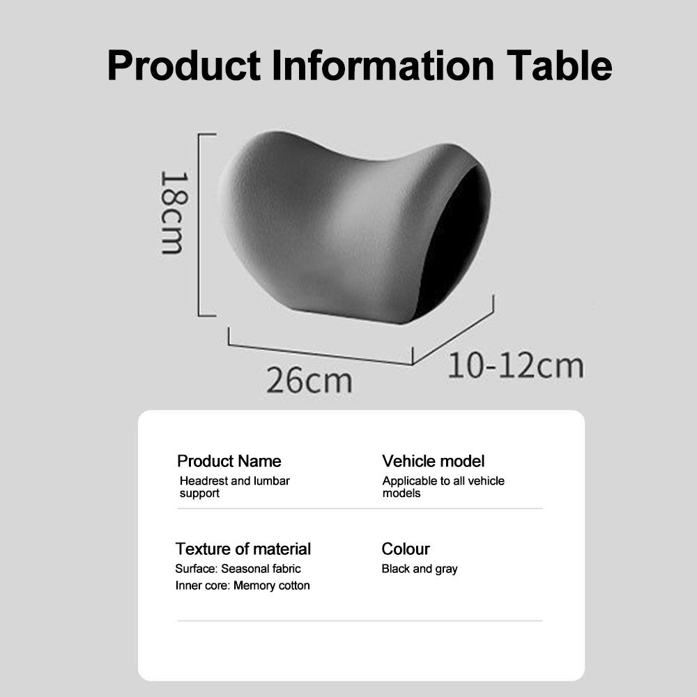 1PCS Car Head Pillows Memory Foam Auto Seat Headrest Pillow Soft Waist Cushion Car Waist Protector Head Neck Pillow Accessories