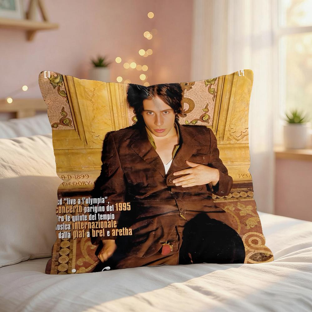 JJeff BBuckley Singer Cushion Cover Silky Short Plush Invisible Zipper Dustproof Sofa Pillow Case For Home Decor