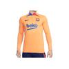 Nike Barcelona Football Training Long Sleeve T-Shirt With Zippered Logo Print Men Tops Orange DH7682-837