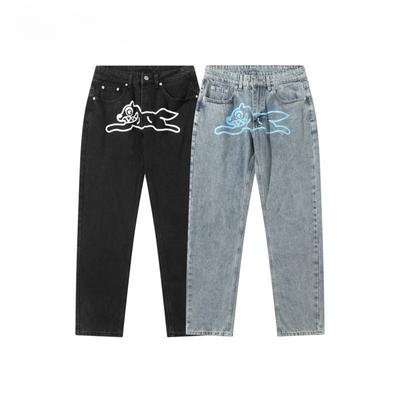 Y2K Fashion Flying Dog Printed Jeans Pants For Men Designer Clothes Luxury Straight Cowboy Trousers