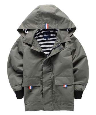 Hiheart Größe 110cm Kinderjacke, Windbreaker, Wasserabweisend, Casual, Outdoor, Grau,
