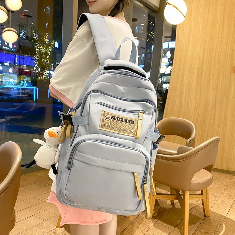 Schoolbag Casual Versatile School Bag College Student Junior High School Large Capacity Simple Computer Backpack Men's and Women's Backpack Tide