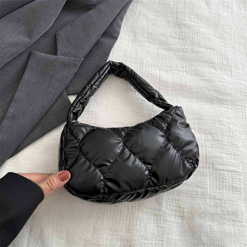 Winter Ladies Tote Purse and Handbags Large-capacity Cotton Padded Top-handle Bags Rhombus Quilted Shoulder Hobo Bag CLE