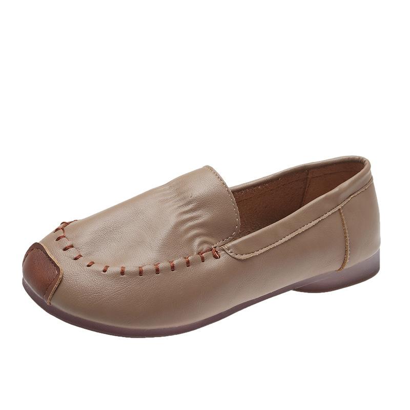 Retro flat-bottomed Doudou shoes women's 2025 autumn new versatile soft sole comfortable one-pedal lazy single shoes women