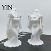 3D Halloween Ornament Printed Ghost Bride Statue Ornament, Female Figure Sculpture with Fade-resistant Stable Base, Decorative Minimalist Spooky